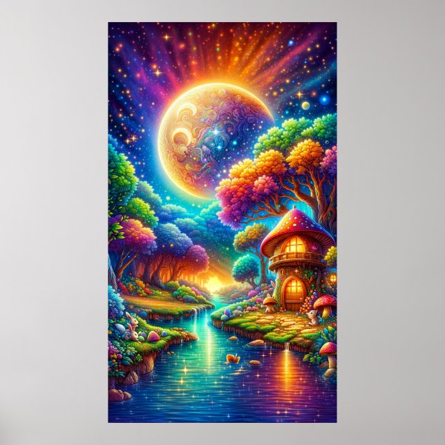 Poster Paisagem fluvial colorida (Frente)