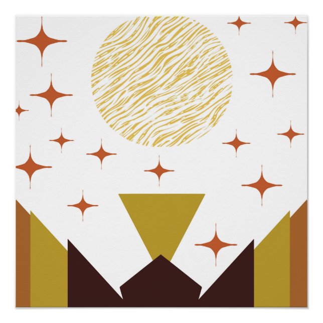 Póster Paisagem Geométrica do meio século (Frente)