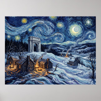 Poster Paisagem Histórica da Noite Estrelada de Valley Fo