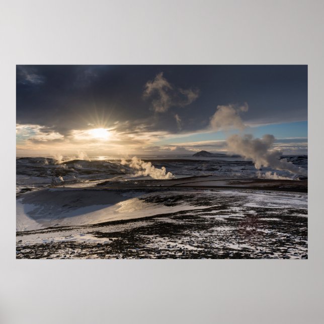 Poster Paisagem Invernal Geotérmica (Frente)