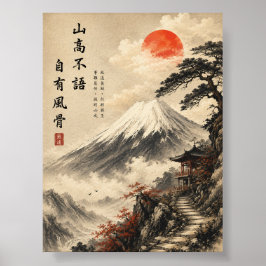 Poster Paisagem Japonesa Zen Silêncio da Montanha