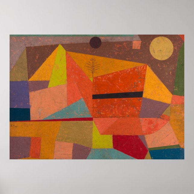 Poster Paisagem Joyful Mountain por Paul Klee (Frente)