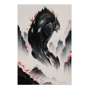 Póster Paisagem - Kaiju Lobo Serpente