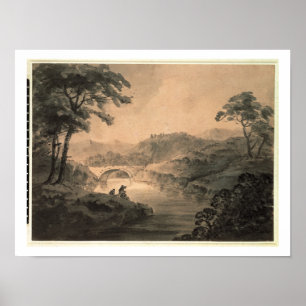 Poster Paisagem (lavagem da caneta & da tinta)