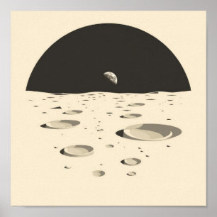 Poster Paisagem lunar minimalista
