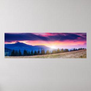 Póster Paisagem majestosa das montanhas sob o céu da