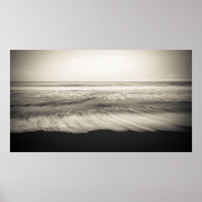 Póster Paisagem marinha B&W, Havaí (Frente)