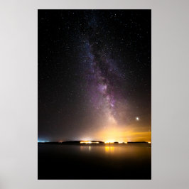Poster Paisagem marinha com via láctea