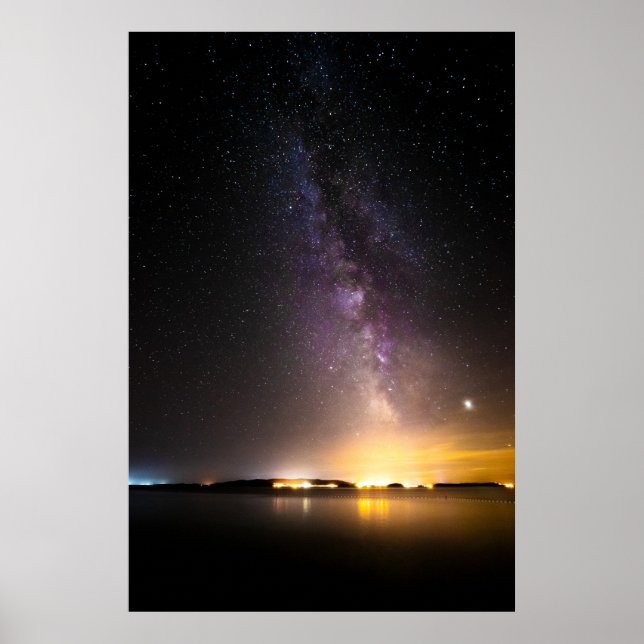 Poster Paisagem marinha com via láctea (Frente)
