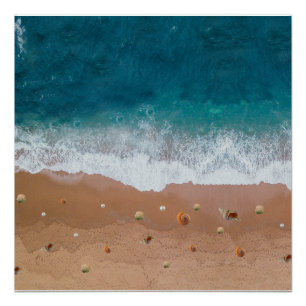 PÓSTER PAISAGEM MARINHA CONCHAS DE PRAIA FÉRIAS DE VERÃO