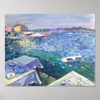 Poster paisagem marinha - um restaurante perto do mar