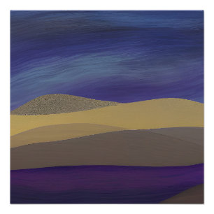 Póster Paisagem Marítima Abstrata Dunas Fraturadas 15
