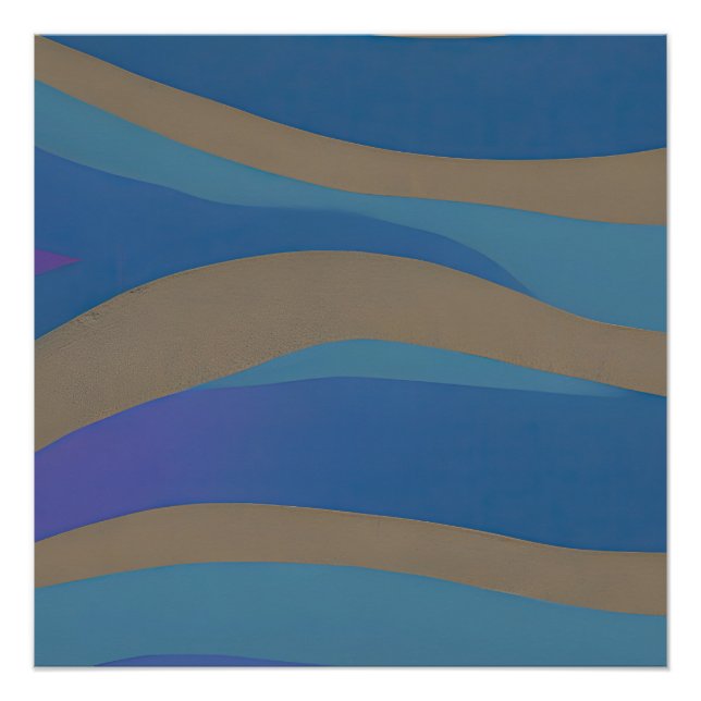 Póster Paisagem Marítima Abstrata Ondas Fragmentadas 12 (Frente)