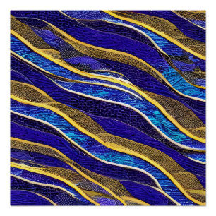 Póster Paisagem Marítima Abstrata Ondas Fraturadas 33