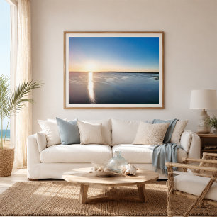 Poster Paisagem Marítima da Hora Dourada com Drone