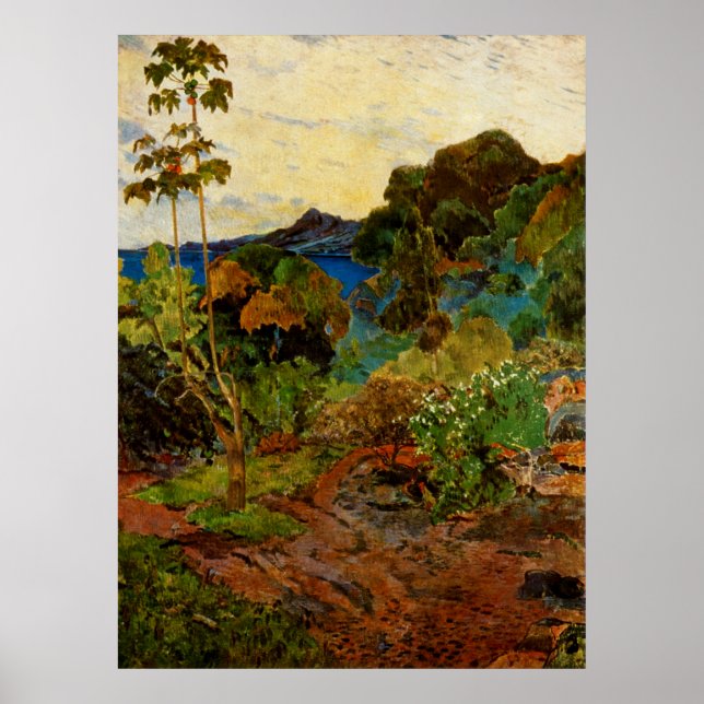 Póster Paisagem Martinica de Paul Gauguin (1887) (Frente)