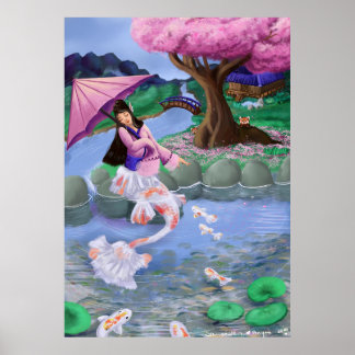 Poster Paisagem Mermaid Koi