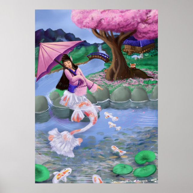 Poster Paisagem Mermaid Koi (Frente)