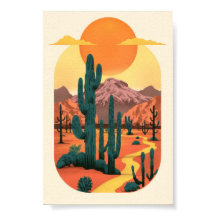 Paisagem Minimalista do Deserto com Arco Boho Cact