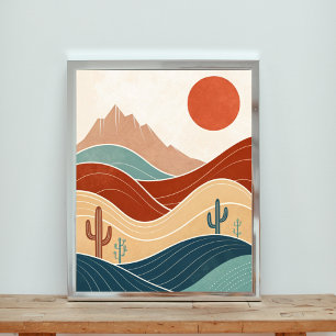 Poster Paisagem Moderna do Deserto do Século médio
