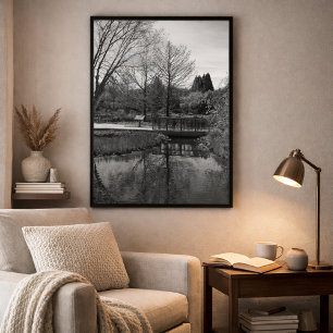 Poster Paisagem Monocromática de Águas Tranquilas