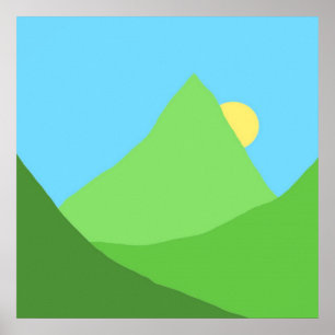 Poster paisagem montanhas naturais