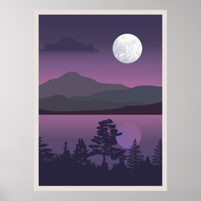 Poster Paisagem montanhosa abstrata (Frente)