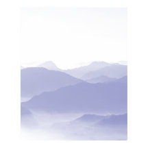 Paisagem Montanhosa Abstrata Azul Branco