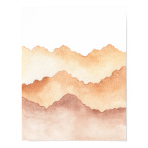 Paisagem Montanhosa Abstrata em Aquarela em Terra