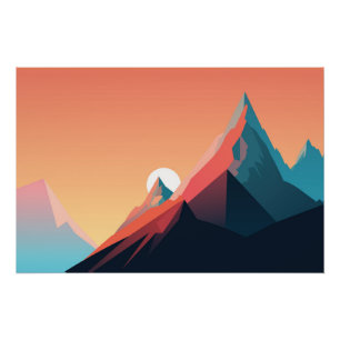 Póster Paisagem montanhosa colorida