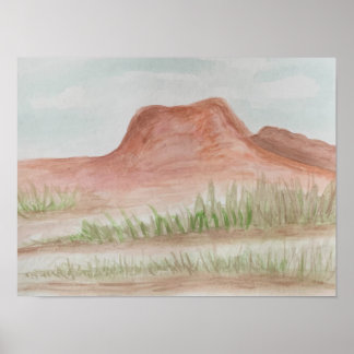 Poster Paisagem Montanhosa do Deserto do Arizona em Aquar