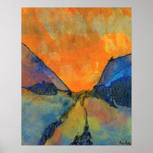 Poster Paisagem montanhosa Emil Nolde Vale Com Pôr do sol