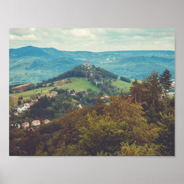 Poster Paisagem montanhosa romântica (Frente)