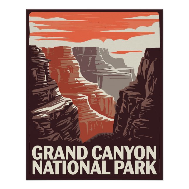 Póster Paisagem Nacional do Grand Canyon (Frente)