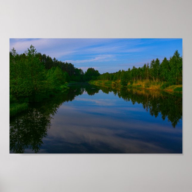 Poster Paisagem natural Cenário lago Sky Belarus (Frente)