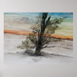 Poster Paisagem Natural de Cores Aquáticas