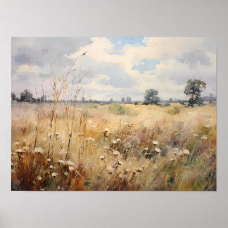 Poster Paisagem Natural de Flores Selvagens