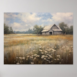 Poster Paisagem Natural de Flores Selvagens