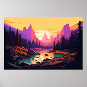 Poster Paisagem natural do Vale do Montanha