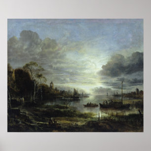 Póster Paisagem no luar