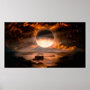 Poster Paisagem no planeta de alienígenas de fantasia com