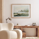 Poster Paisagem Oceânica Vintage Watercolor<br><div class="desc">Vintage Watercolor Ocean Landscape Poster</div>