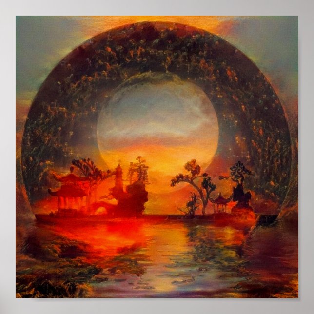 Poster Paisagem Oriental (Frente)