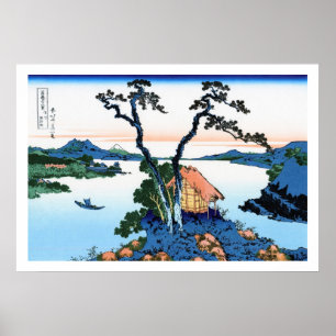 Póster Paisagem oriental legal da opinião de Hokusai Fuj