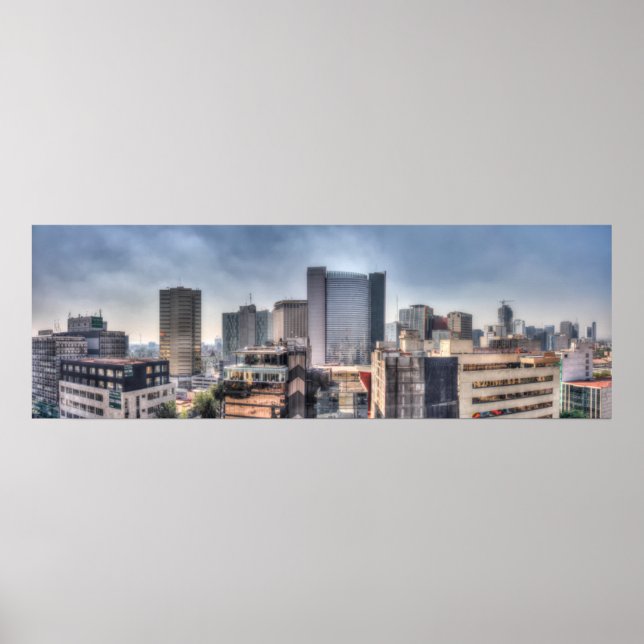 Póster Paisagem Panorâmica Da Cidade Do México (Frente)
