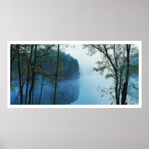 Póster Paisagem panorâmico da floresta & do rio