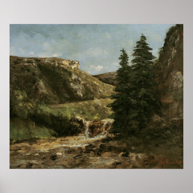 Poster Paisagem perto de Ornans, c.1858 (Frente)