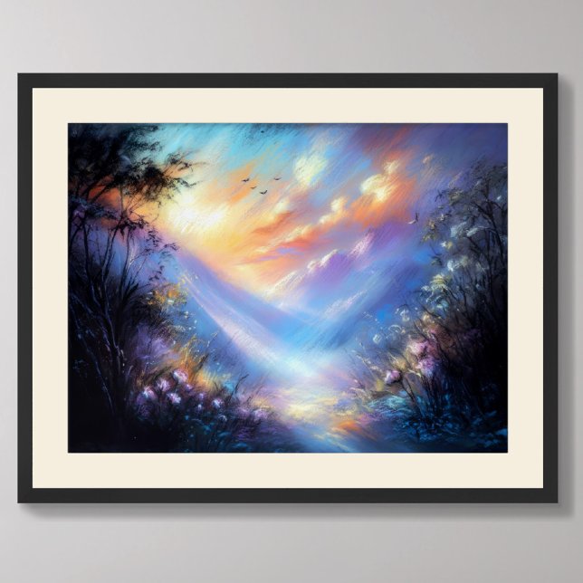 Poster Paisagem Pesada de Desenho de Pastel (Criador carregado)