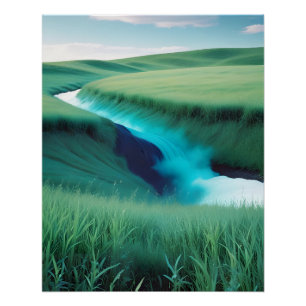 Póster Paisagem Picturesca Campo Natureza Arte de Fundo