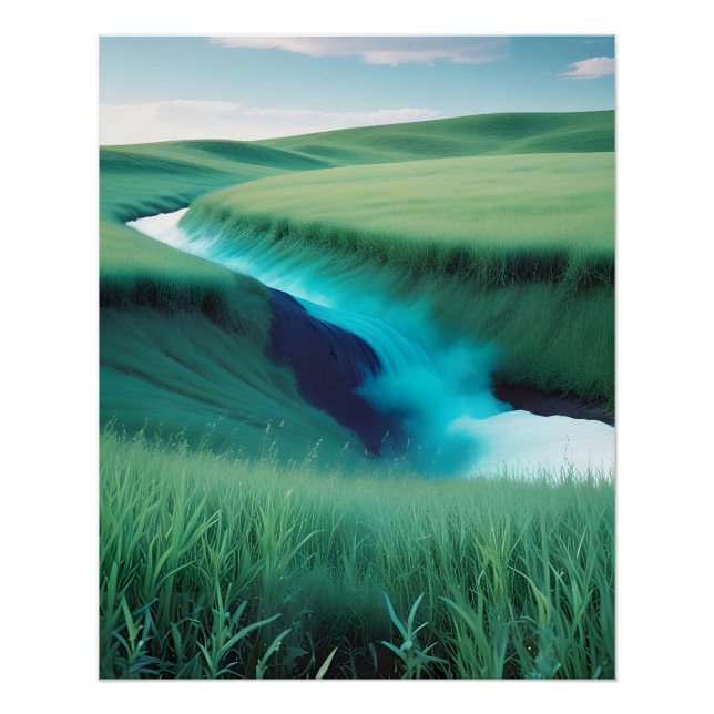 Póster Paisagem Picturesca Campo Natureza Arte de Fundo (Frente)